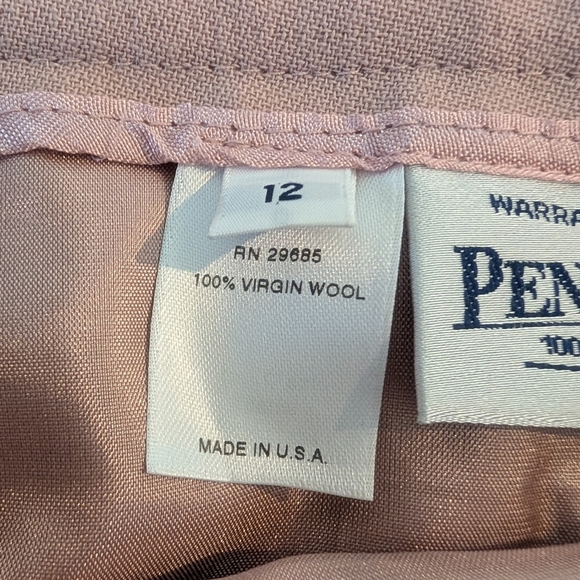 Pendleton Womens Pencil Skirt Pink Sz 12 Petite 100% Wool Office Career Classic - Picture 9 of 9